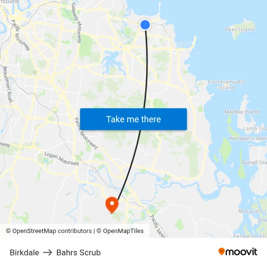 Birkdale to Bahrs Scrub map