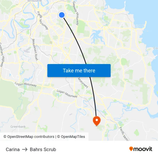 Carina to Bahrs Scrub map
