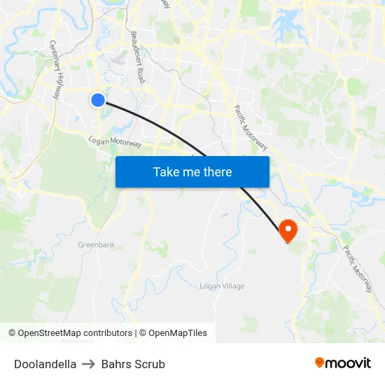 Doolandella to Bahrs Scrub map