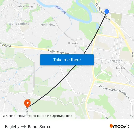 Eagleby to Bahrs Scrub map