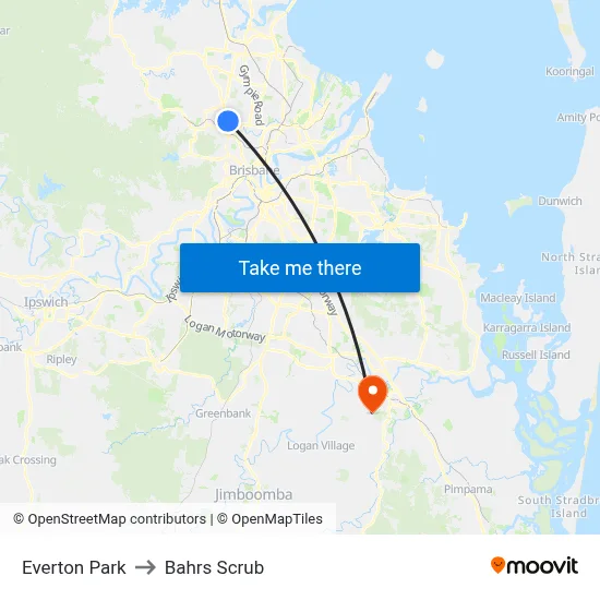 Everton Park to Bahrs Scrub map