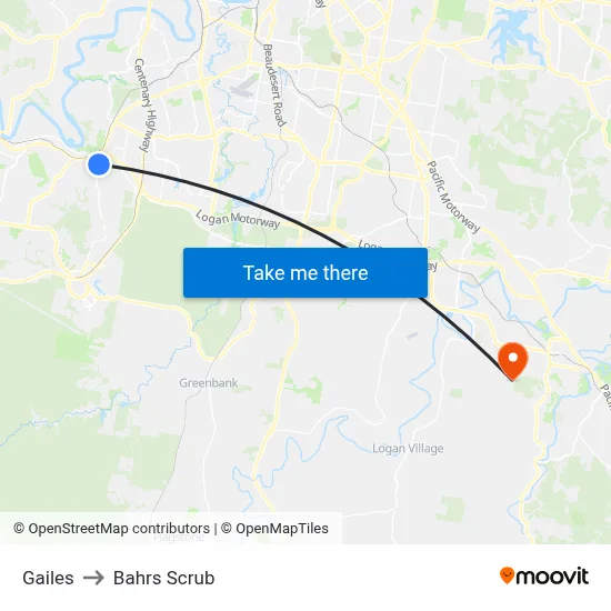 Gailes to Bahrs Scrub map