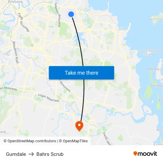 Gumdale to Bahrs Scrub map