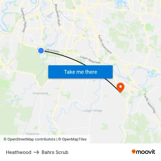 Heathwood to Bahrs Scrub map