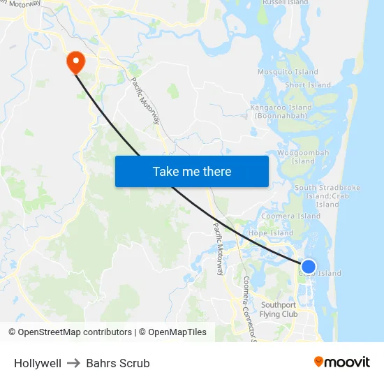 Hollywell to Bahrs Scrub map