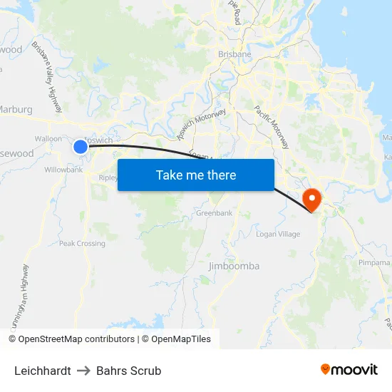 Leichhardt to Bahrs Scrub map