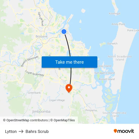 Lytton to Bahrs Scrub map