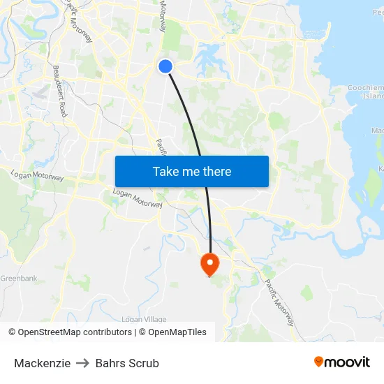 Mackenzie to Bahrs Scrub map