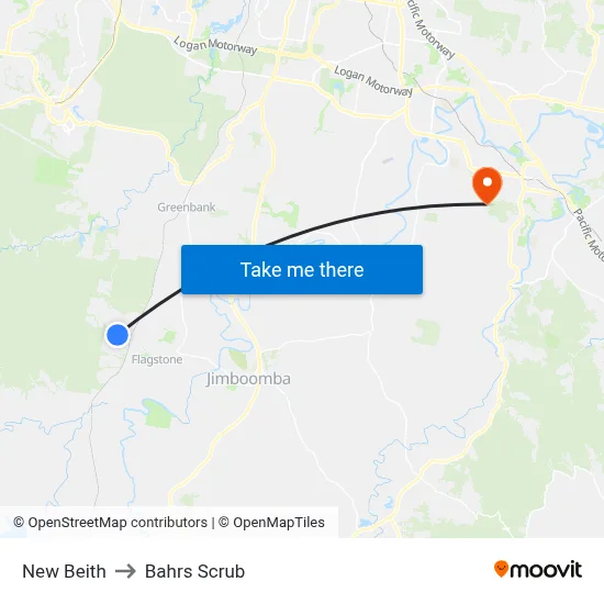 New Beith to Bahrs Scrub map