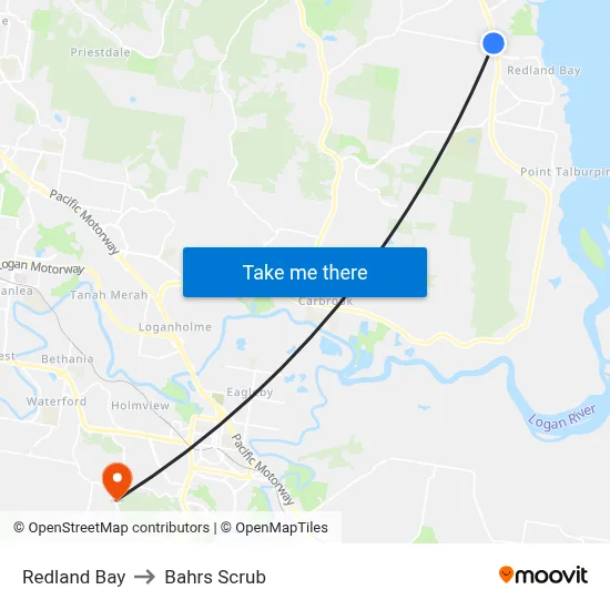 Redland Bay to Bahrs Scrub map