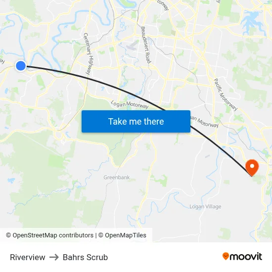 Riverview to Bahrs Scrub map
