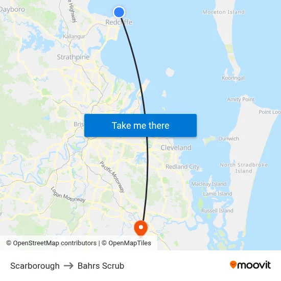 Scarborough to Bahrs Scrub map