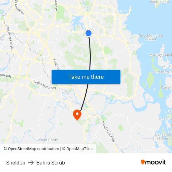 Sheldon to Bahrs Scrub map