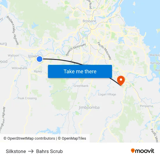Silkstone to Bahrs Scrub map