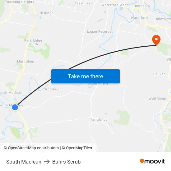 South Maclean to Bahrs Scrub map