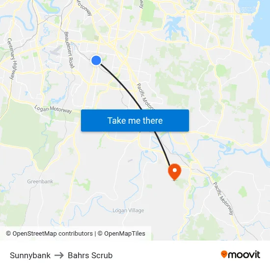 Sunnybank to Bahrs Scrub map