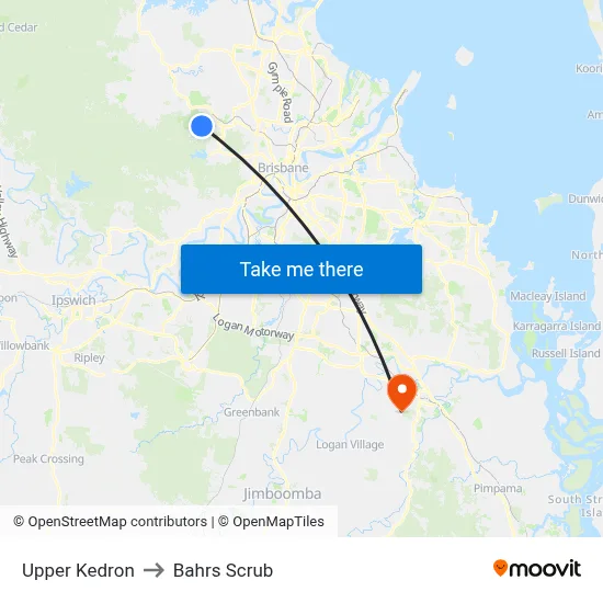 Upper Kedron to Bahrs Scrub map