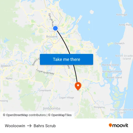 Wooloowin to Bahrs Scrub map