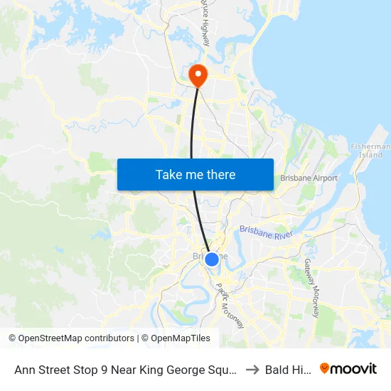 Ann Street Stop 9 Near King George Square to Bald Hills map