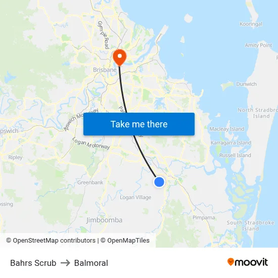 Bahrs Scrub to Balmoral map