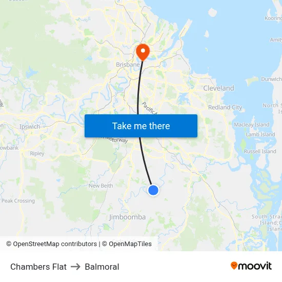 Chambers Flat to Balmoral map