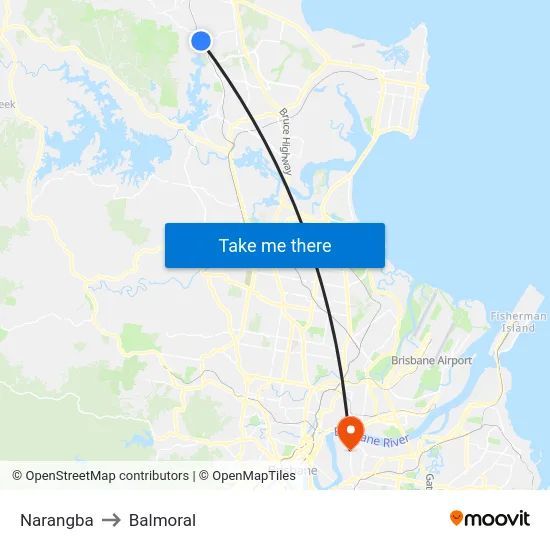 Narangba to Balmoral map