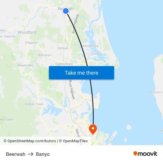 Beerwah to Banyo map