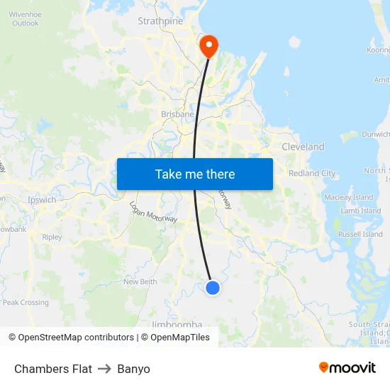 Chambers Flat to Banyo map