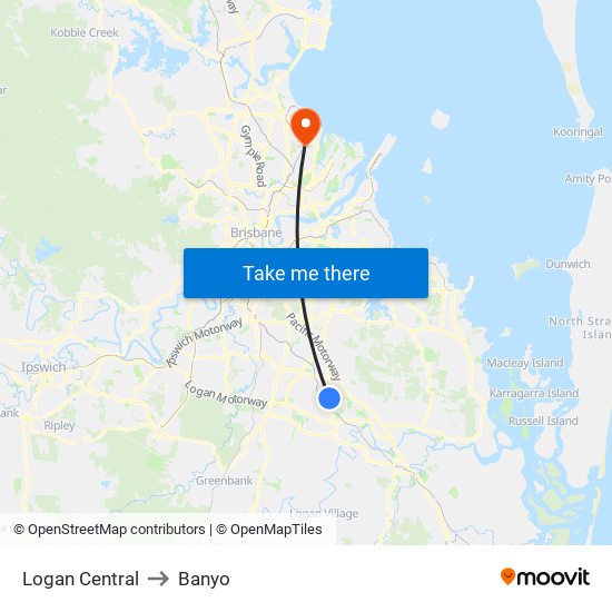 Logan Central to Banyo map