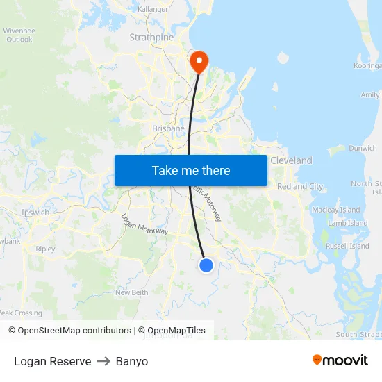 Logan Reserve to Banyo map