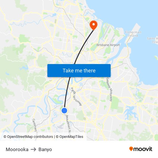 Moorooka to Banyo map