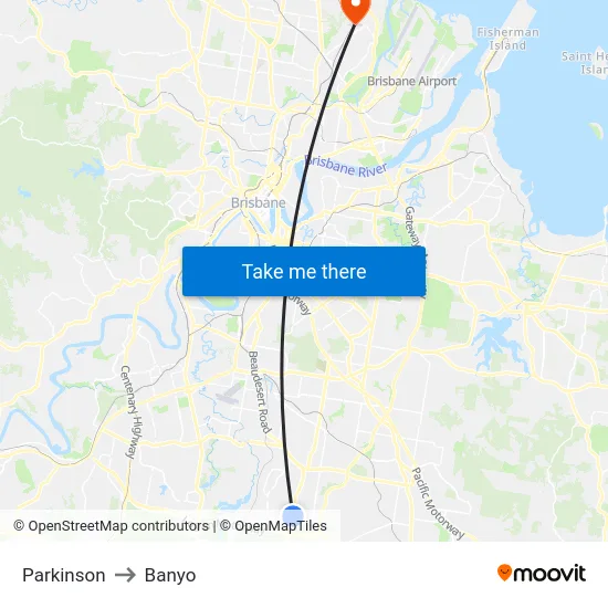 Parkinson to Banyo map