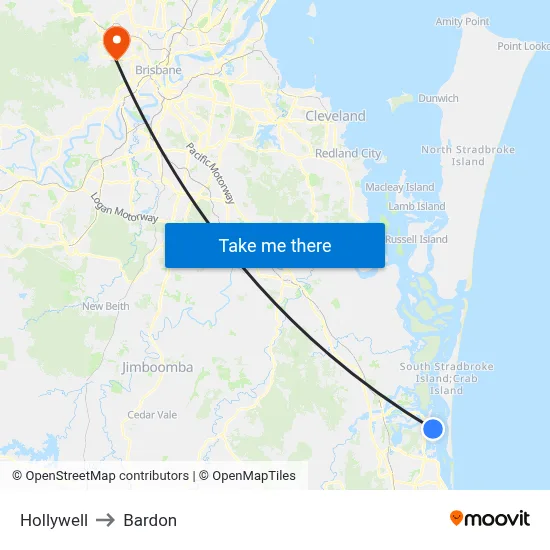 Hollywell to Bardon map