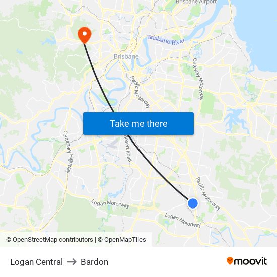 Logan Central to Bardon map