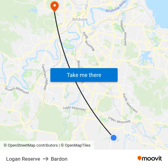 Logan Reserve to Bardon map