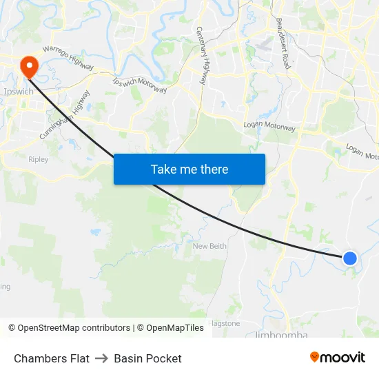 Chambers Flat to Basin Pocket map
