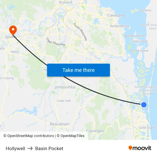 Hollywell to Basin Pocket map