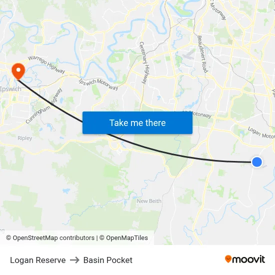 Logan Reserve to Basin Pocket map