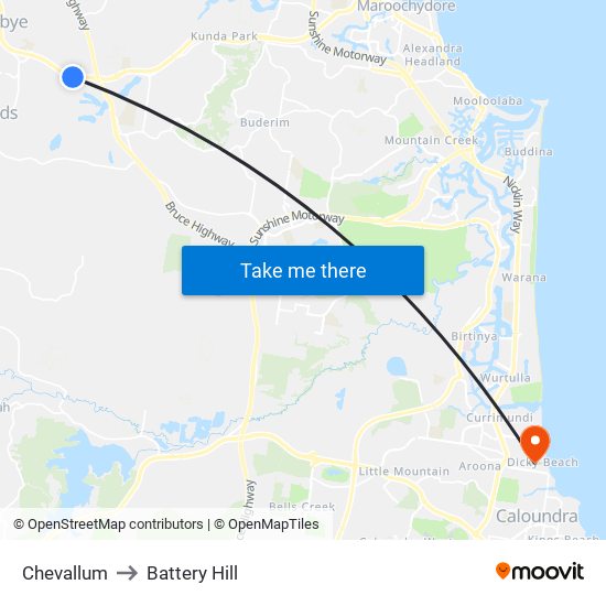 Chevallum to Battery Hill map