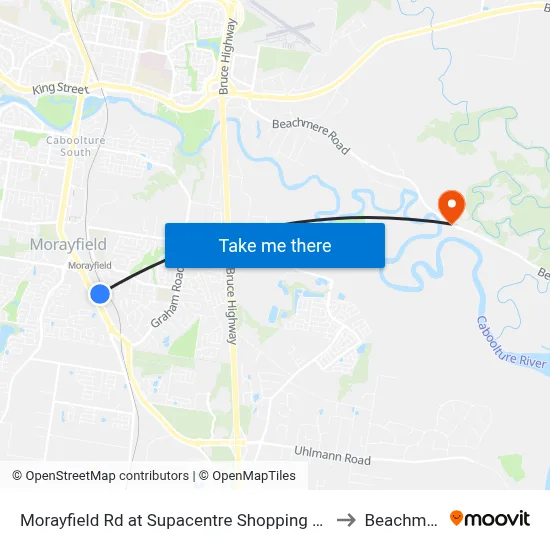 Morayfield Rd at Supacentre Shopping Centre to Beachmere map