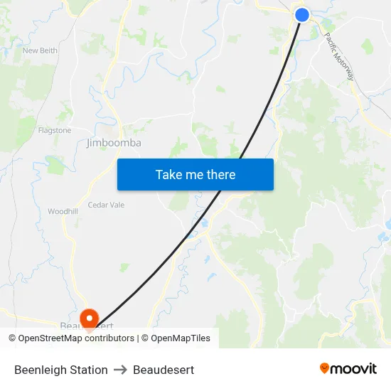 Beenleigh Station to Beaudesert map