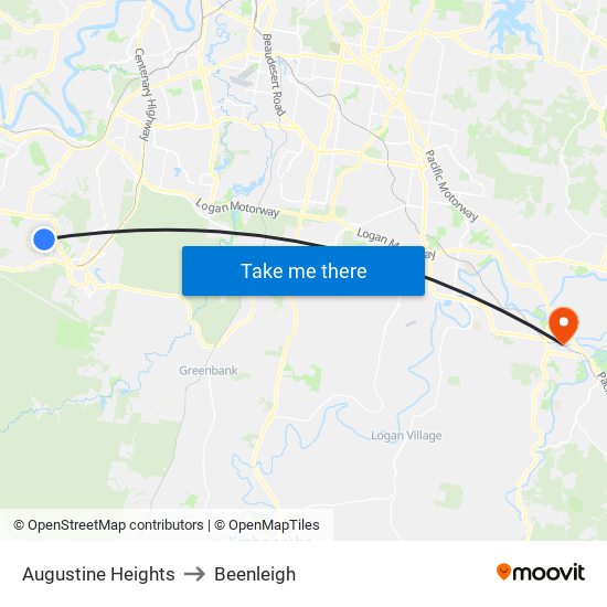 Augustine Heights to Beenleigh map