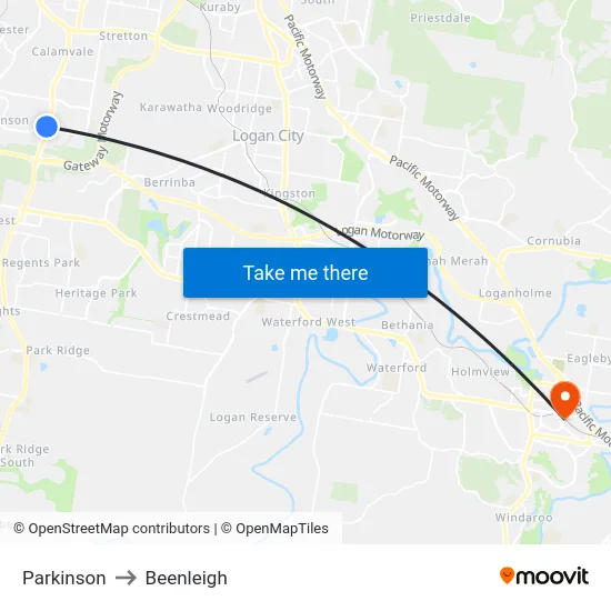 Parkinson to Beenleigh map