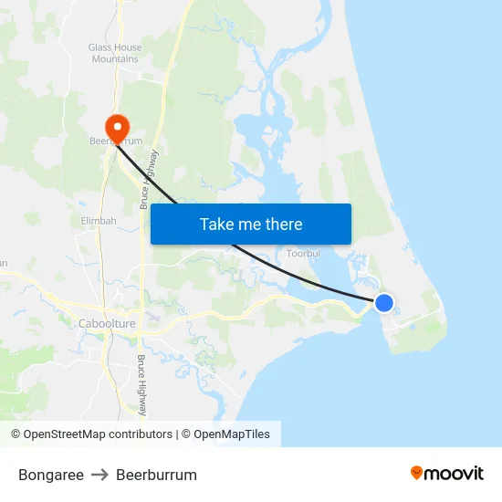 Bongaree to Beerburrum map