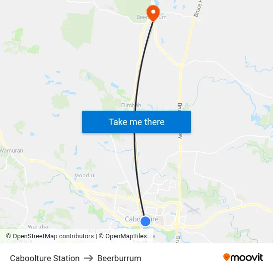 Caboolture Station to Beerburrum map