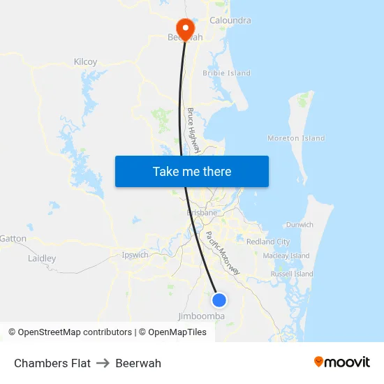 Chambers Flat to Beerwah map