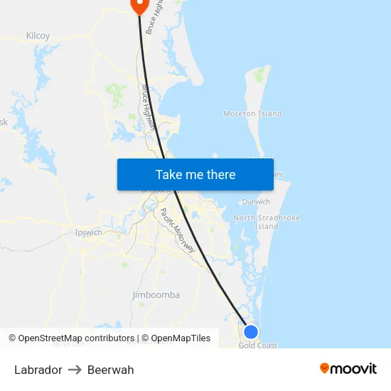 Labrador to Beerwah map
