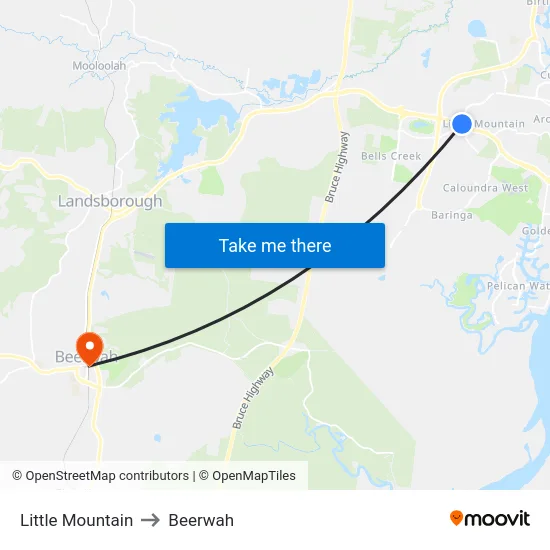 Little Mountain to Beerwah map