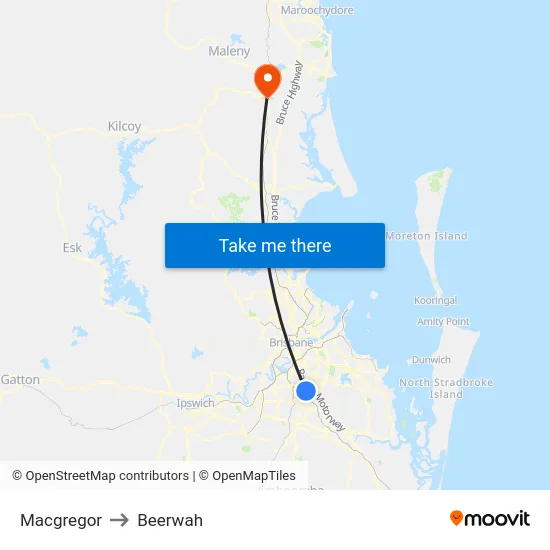 Macgregor to Beerwah map