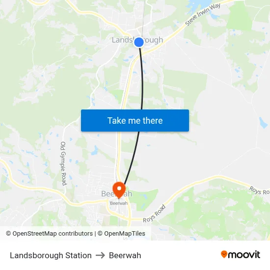 Landsborough Station to Beerwah map